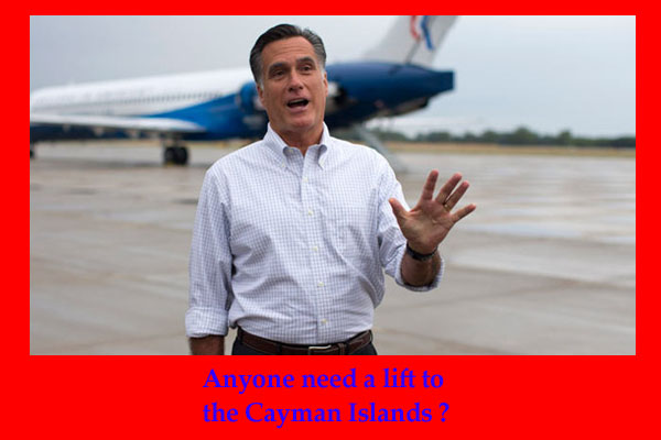 Romney's off to the Caymans