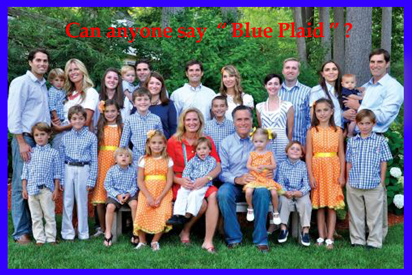 Romney wears blue plaid
