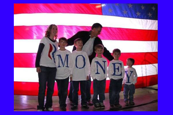 Romney Family spelling 'MONEY' instead of 'ROMNEY'