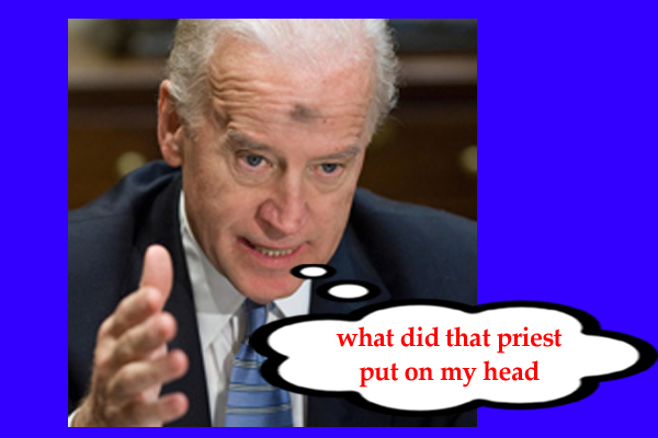 Biden gets ashed by a priest