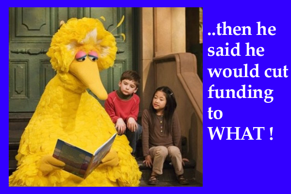 Bigbird reading about Romney